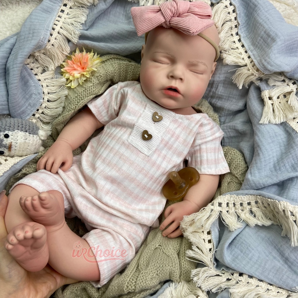 Reborn Baby Doll Silicone Realistic - 20Inch Chubby Weighted Girl Lifelike Silicone