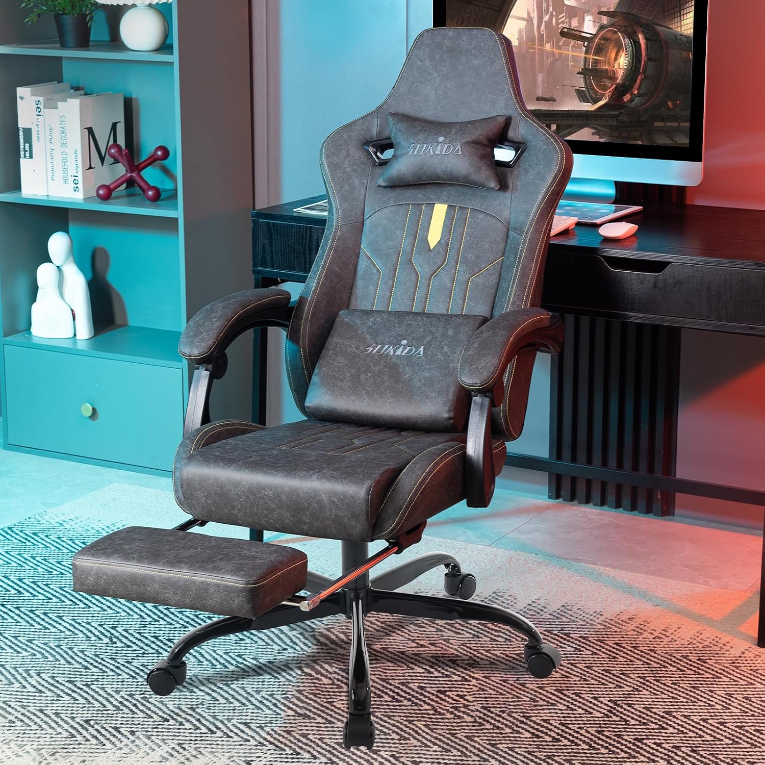 Gaming Chair with Footrest Erg - Video Games recension och pris