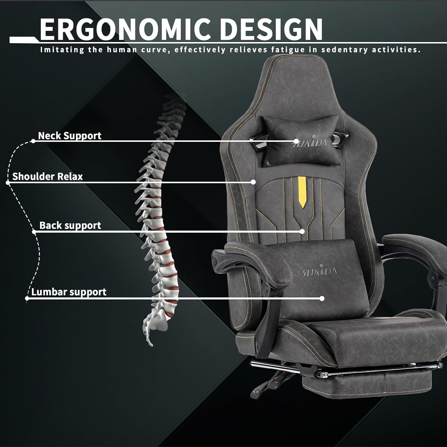 Gaming Chair with Footrest Erg - Video Games recension och pris