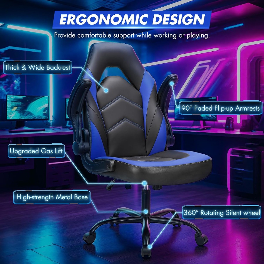 Computer Desk Chair, Lumbar Su - Video Games recension och pris