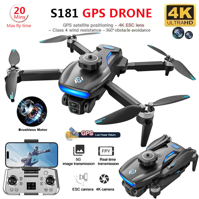 S181 GPS Drone 4K Professional - Fpv Brushless Rc Drone 4K recension och pris